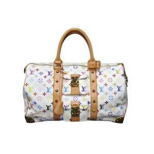 Louis Vuitton Keepall Boston bag by Takashi Murakami Monogram Multi White